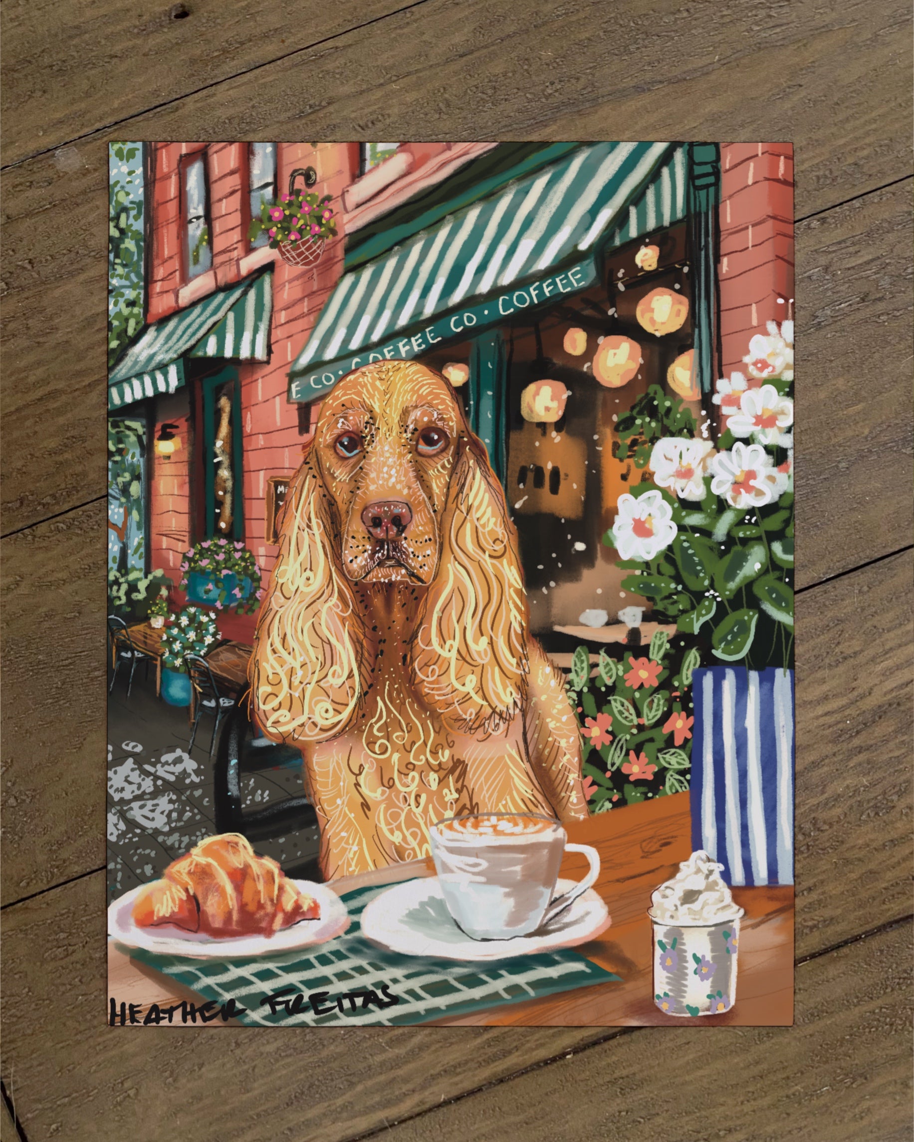 Build Your Own Dining Dog Art Print - Cocker Spaniel