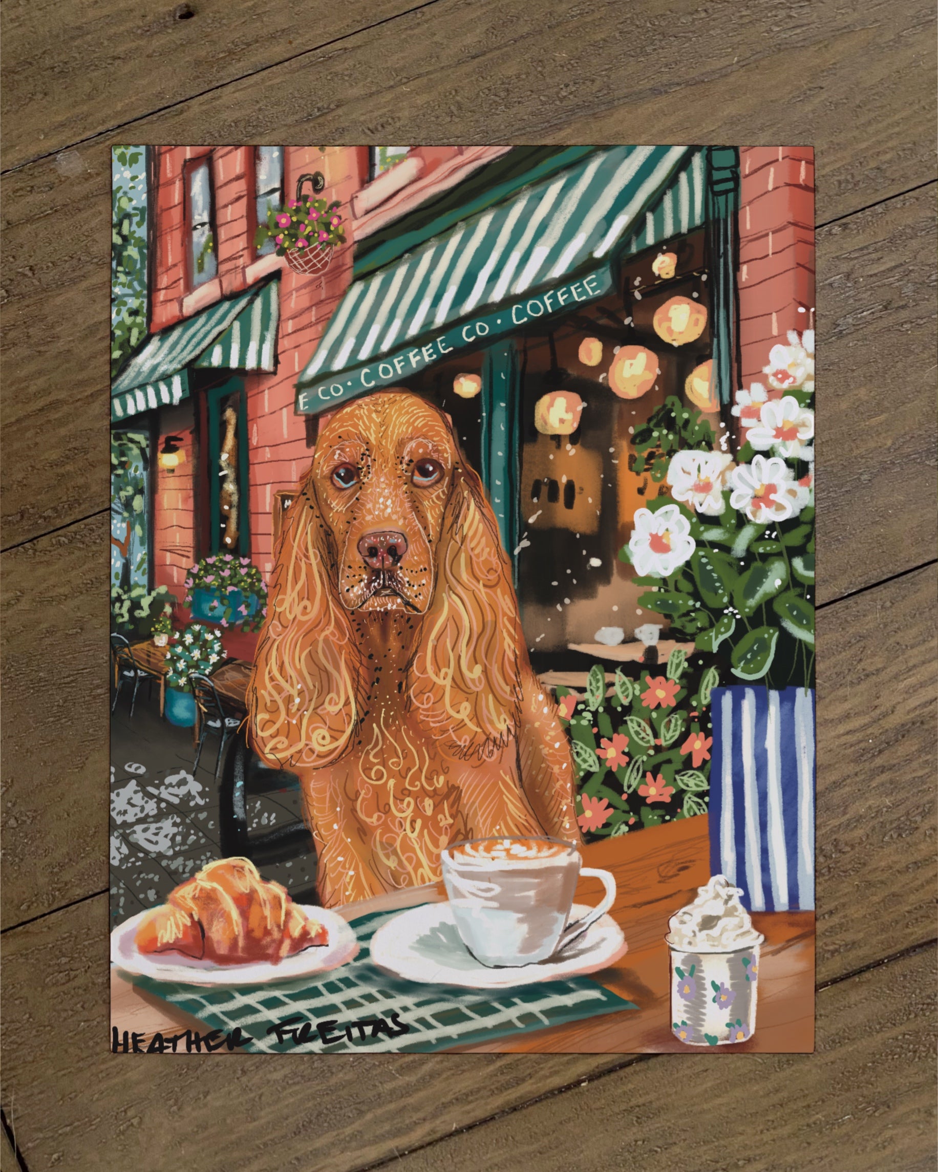 Build Your Own Dining Dog Art Print - Cocker Spaniel