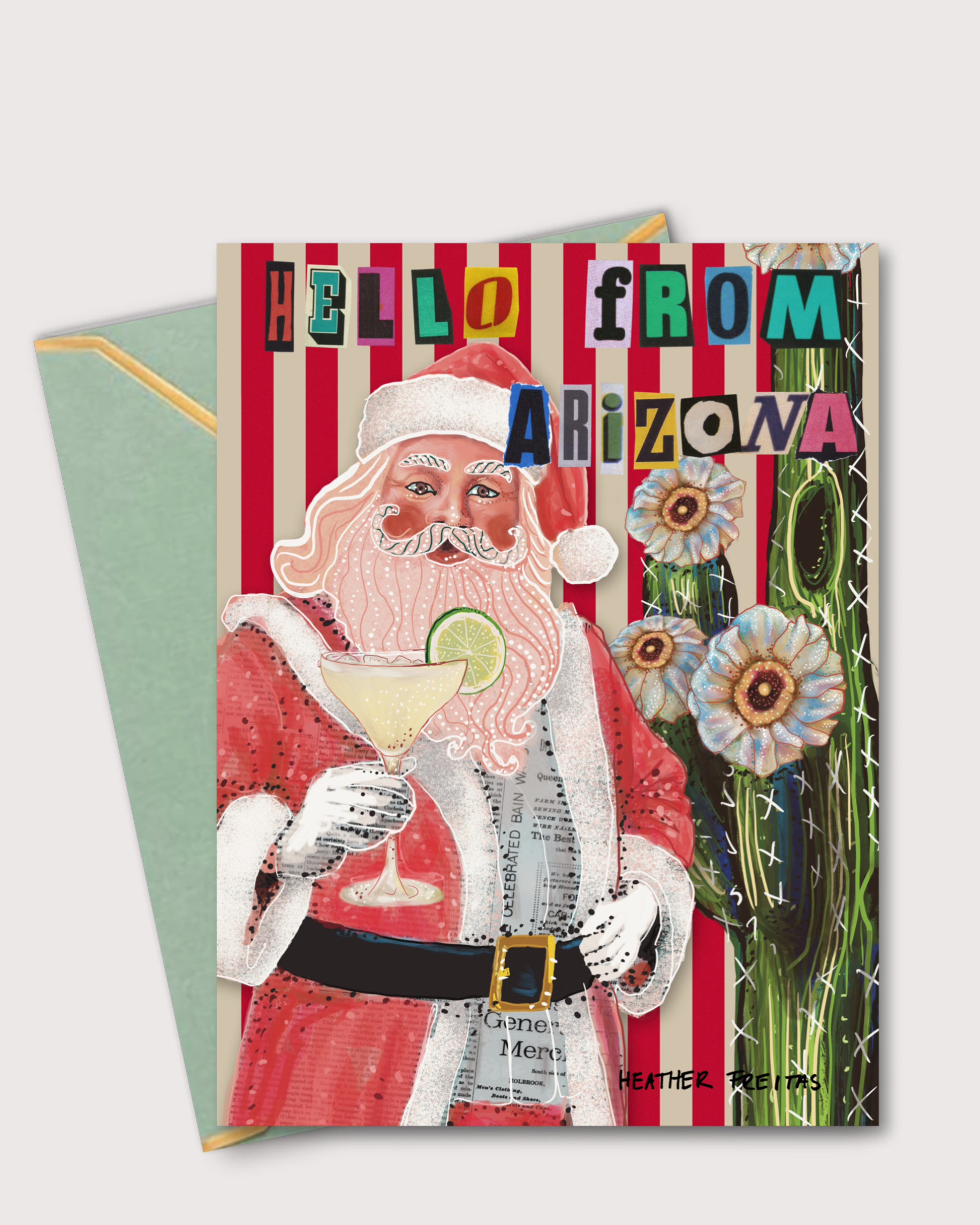 Arizona Christmas Santa Greeting Card / Fine Art Print