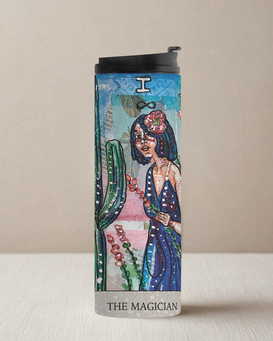 The Hermit & Magician Tarot Thermal Tumbler 16 oz.