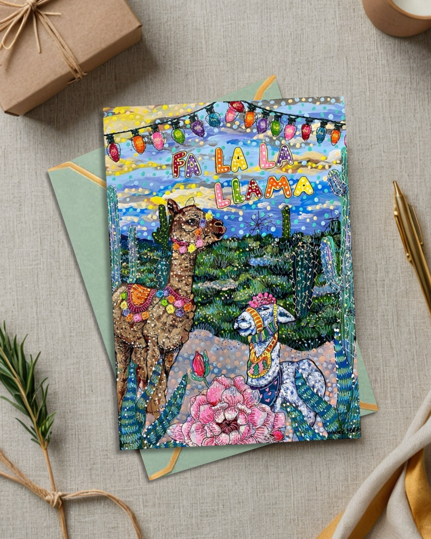 Fa LA La Llama Greeting Card / Fine Art Print