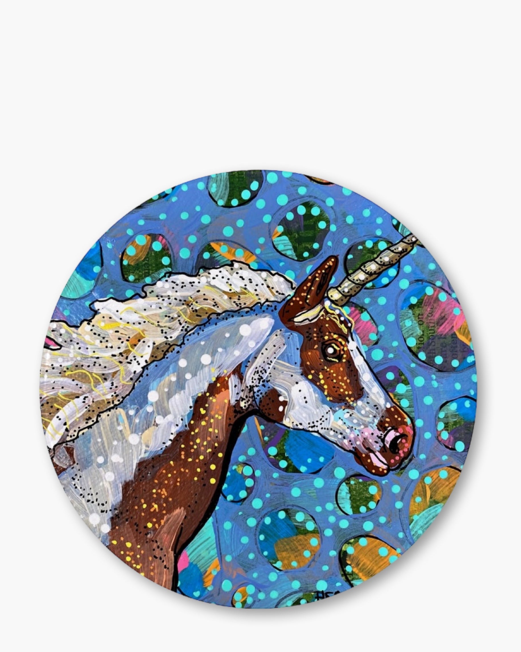 Painted Unicorn Glass Chopping Board