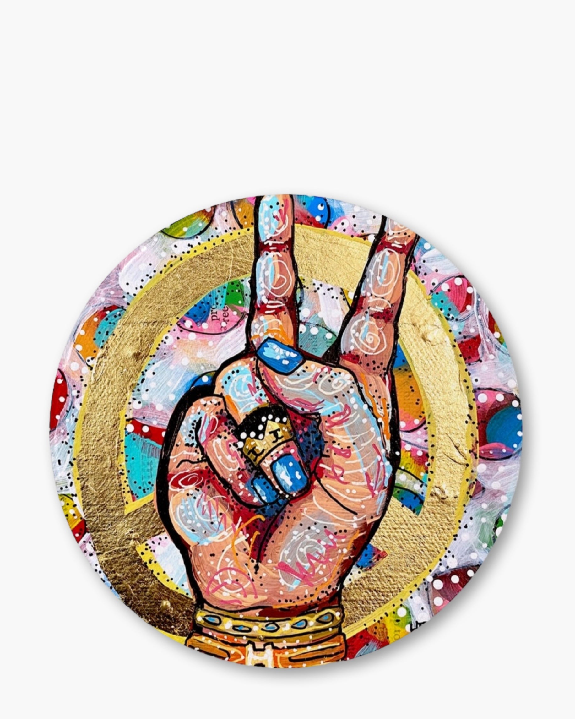 Peace, Love, Fashion & Gold Glass Chopping Board