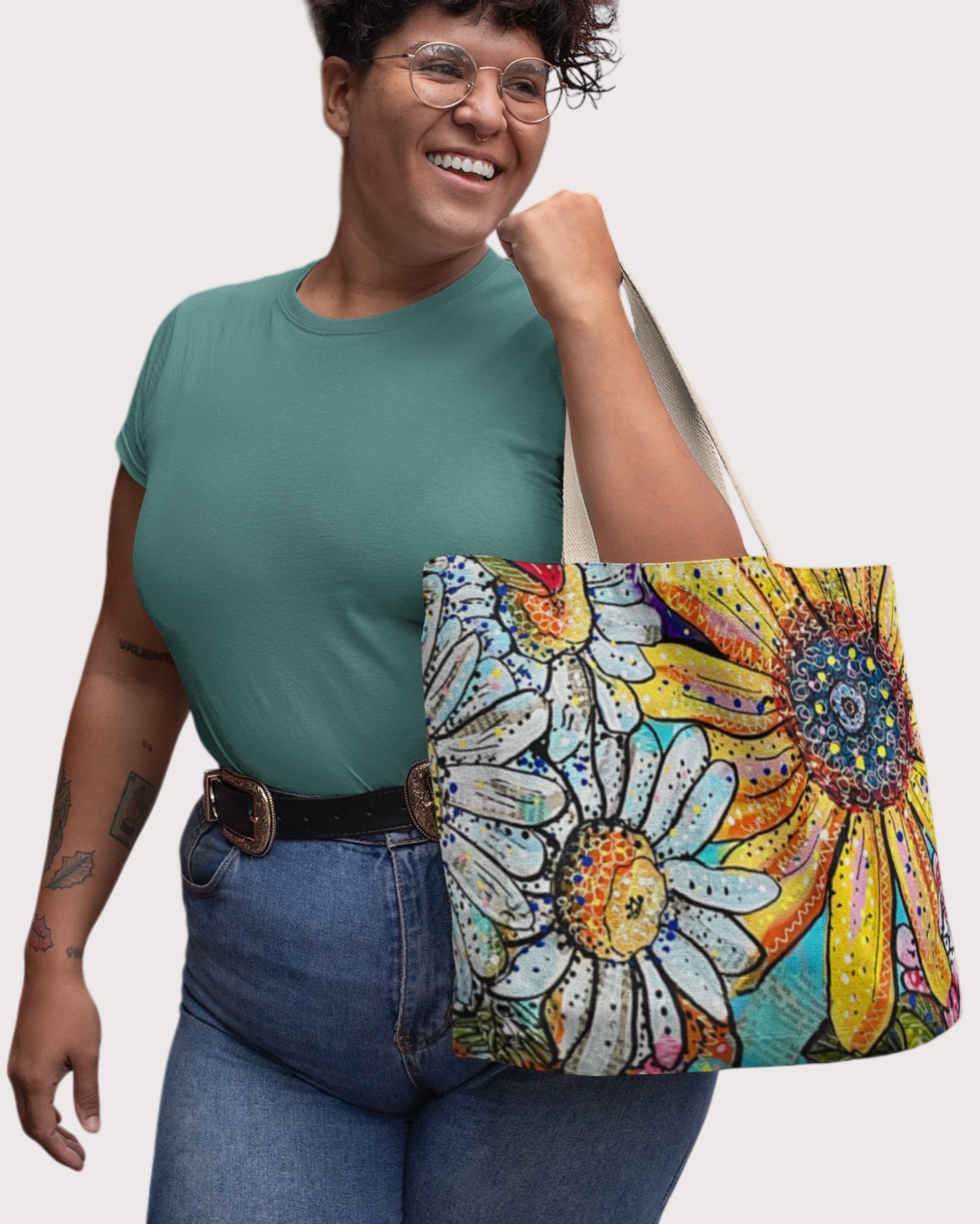 Floral Feminism Yellow Edition Oversized Tote