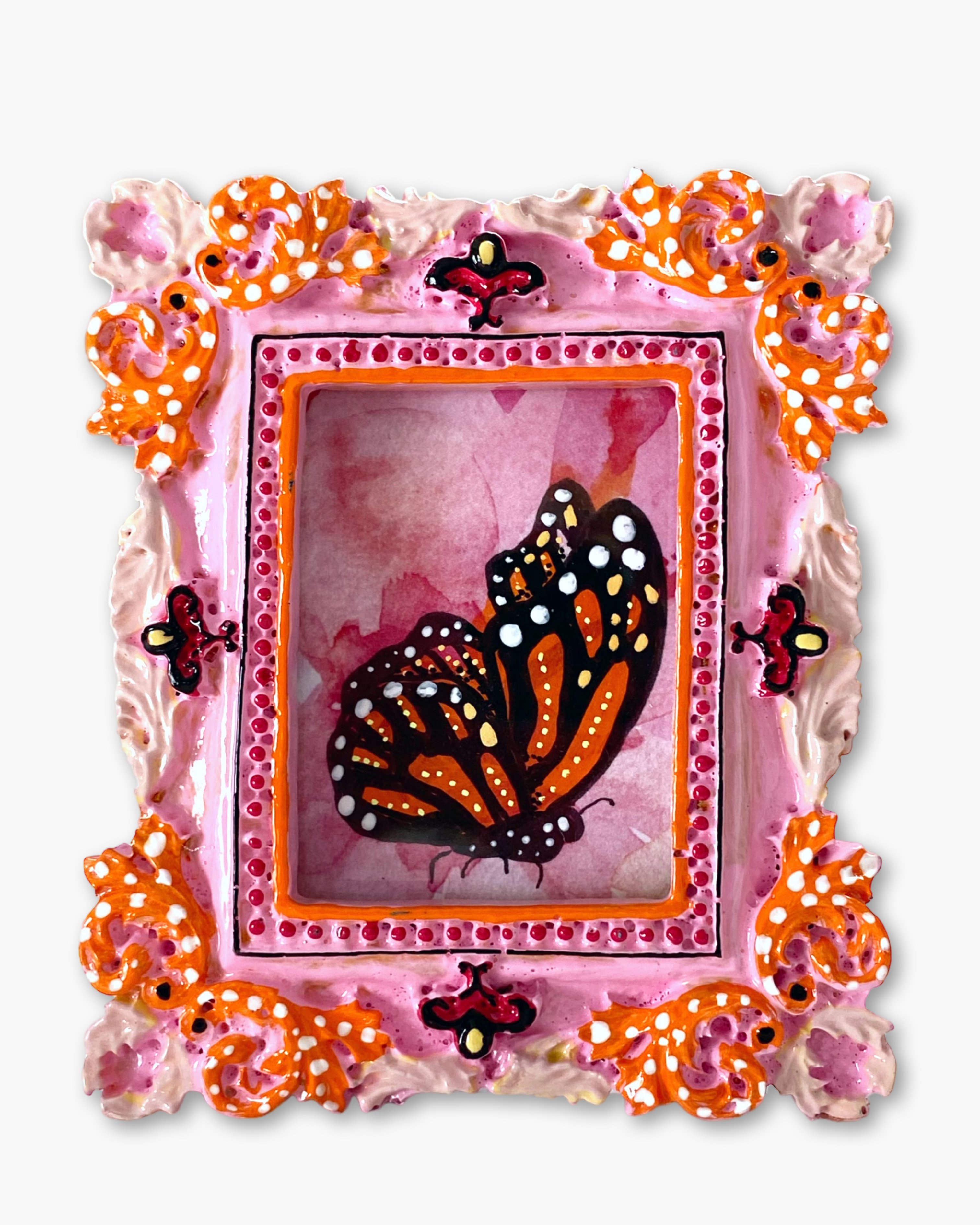 Pretty Pink Monarch Butterfly ( Mini Original Painting )