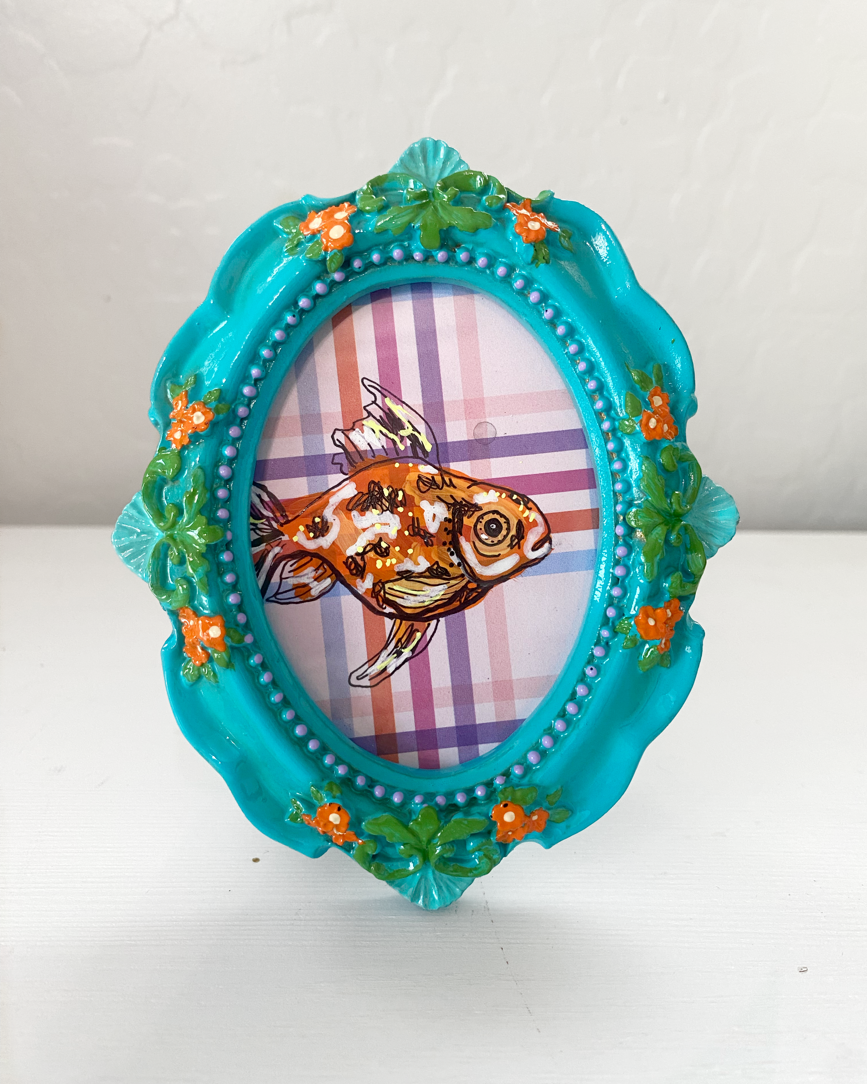 Fancy Calico Goldfish ( Mini Original Painting )