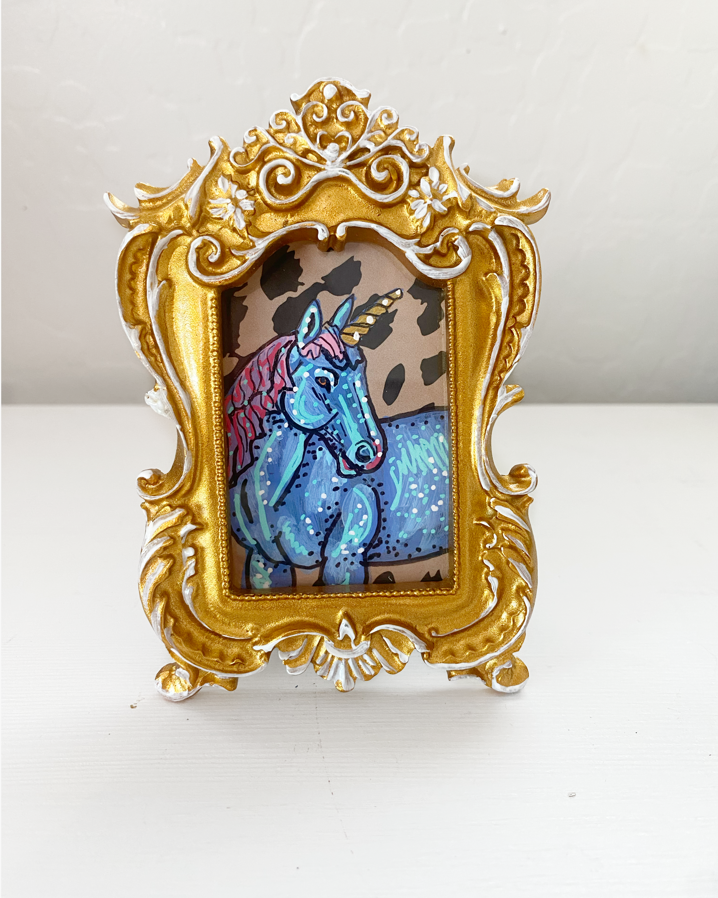 Gold Glam Unicorn ( Mini Original Painting )