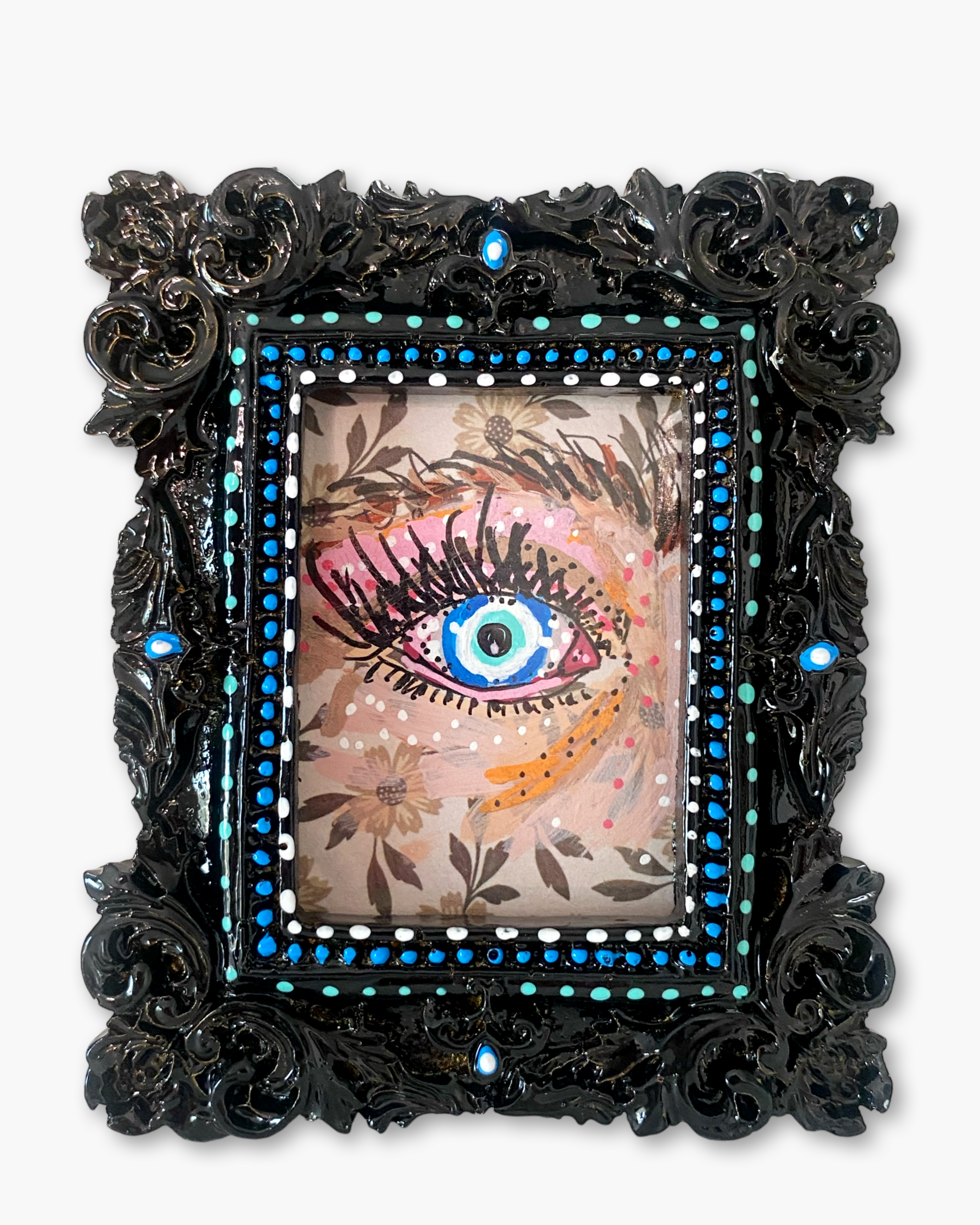 Moody Foliage Evil Eye ( Mini Original Painting )