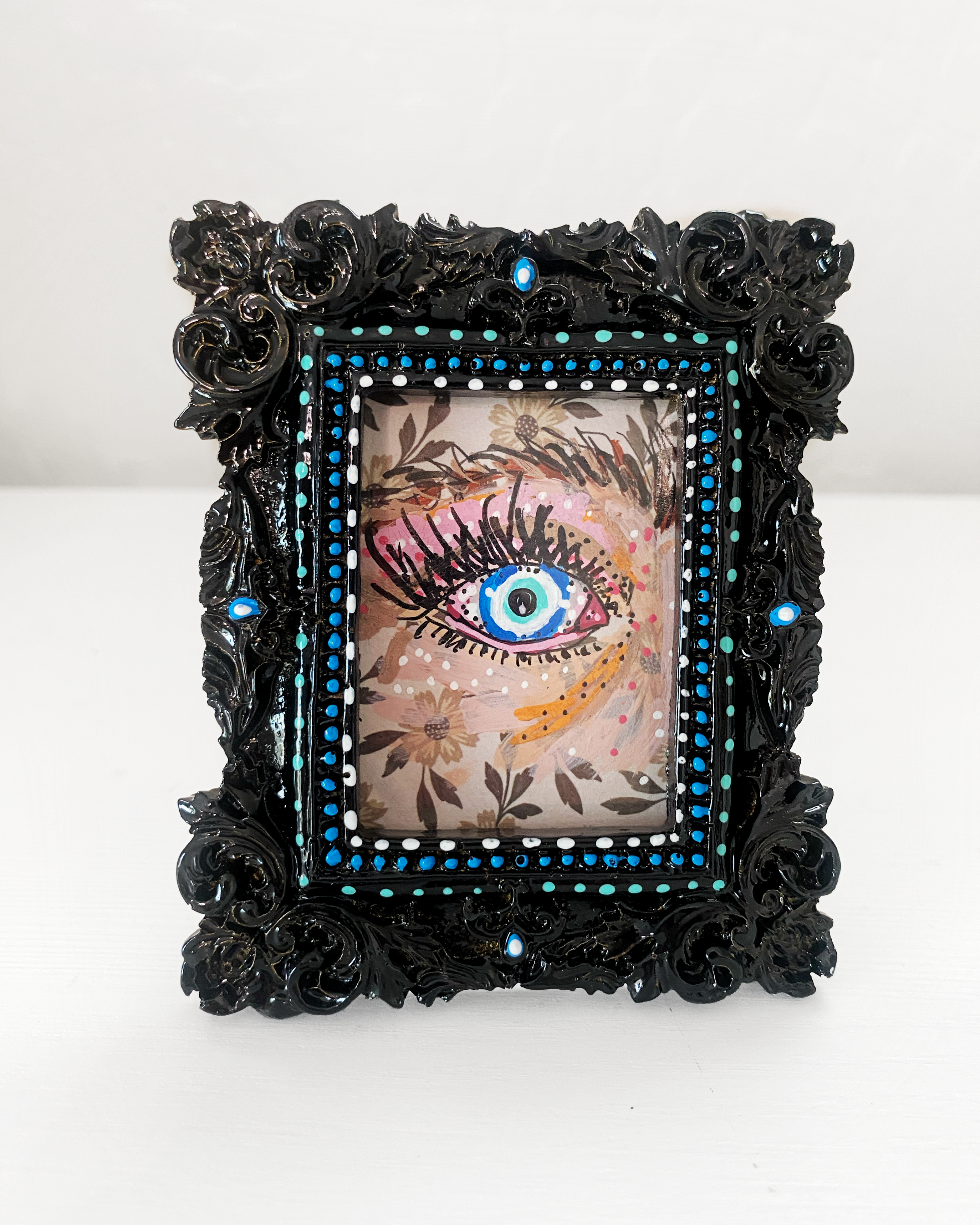 Moody Foliage Evil Eye ( Mini Original Painting )