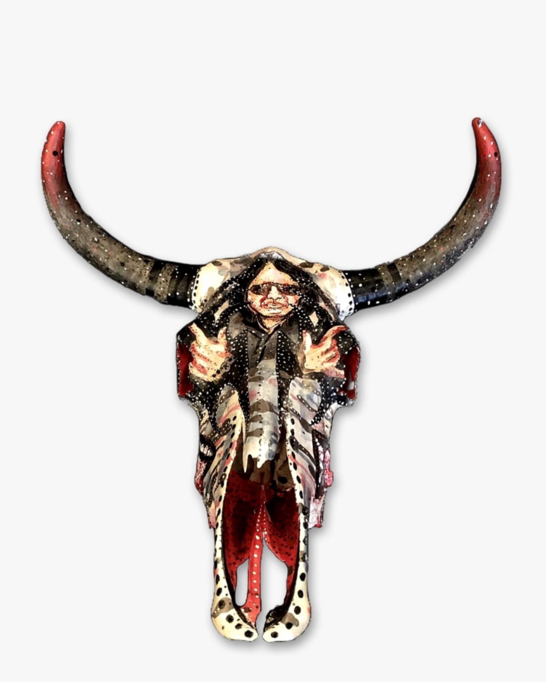 Cow Skull For Gene Simmons ( Hand Painted Cow Skull )