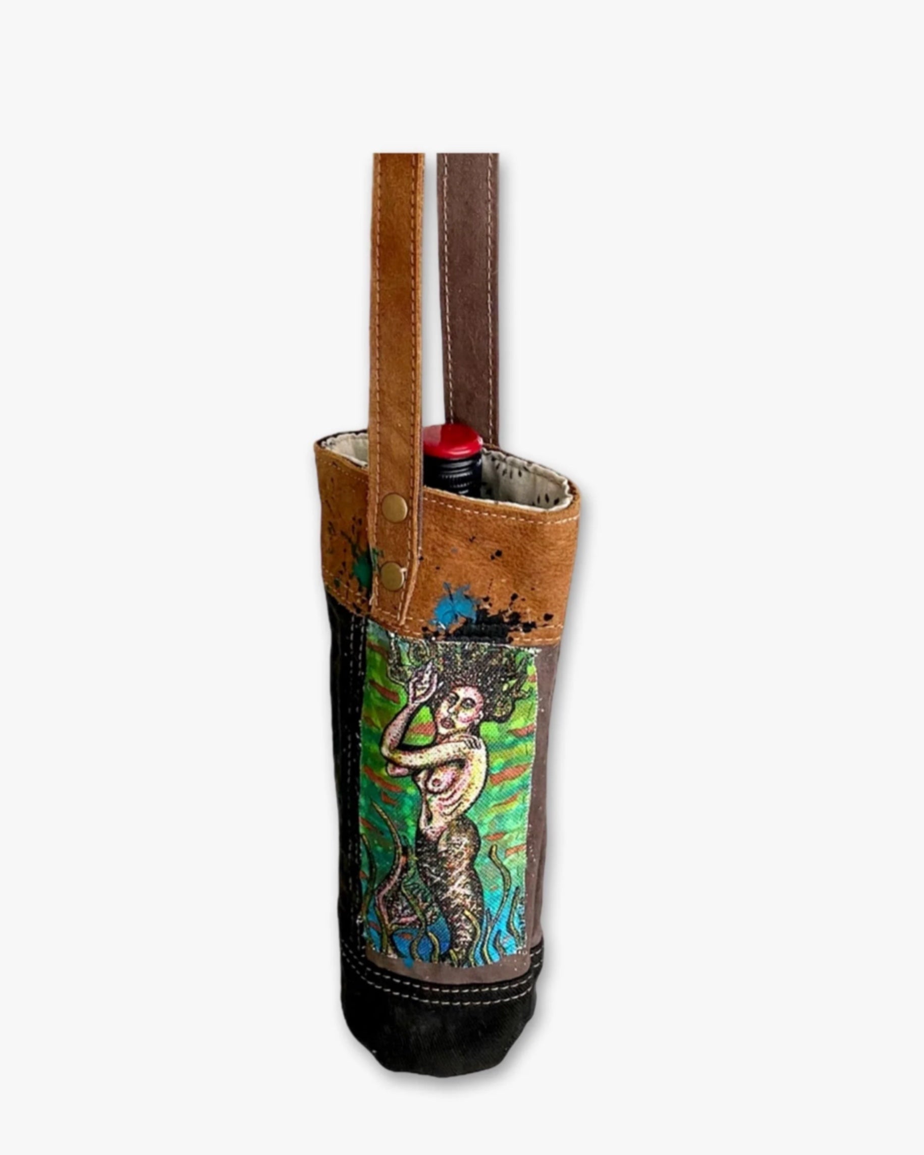 Siren Mermaid Hand Crafted Wine Bottle Bag