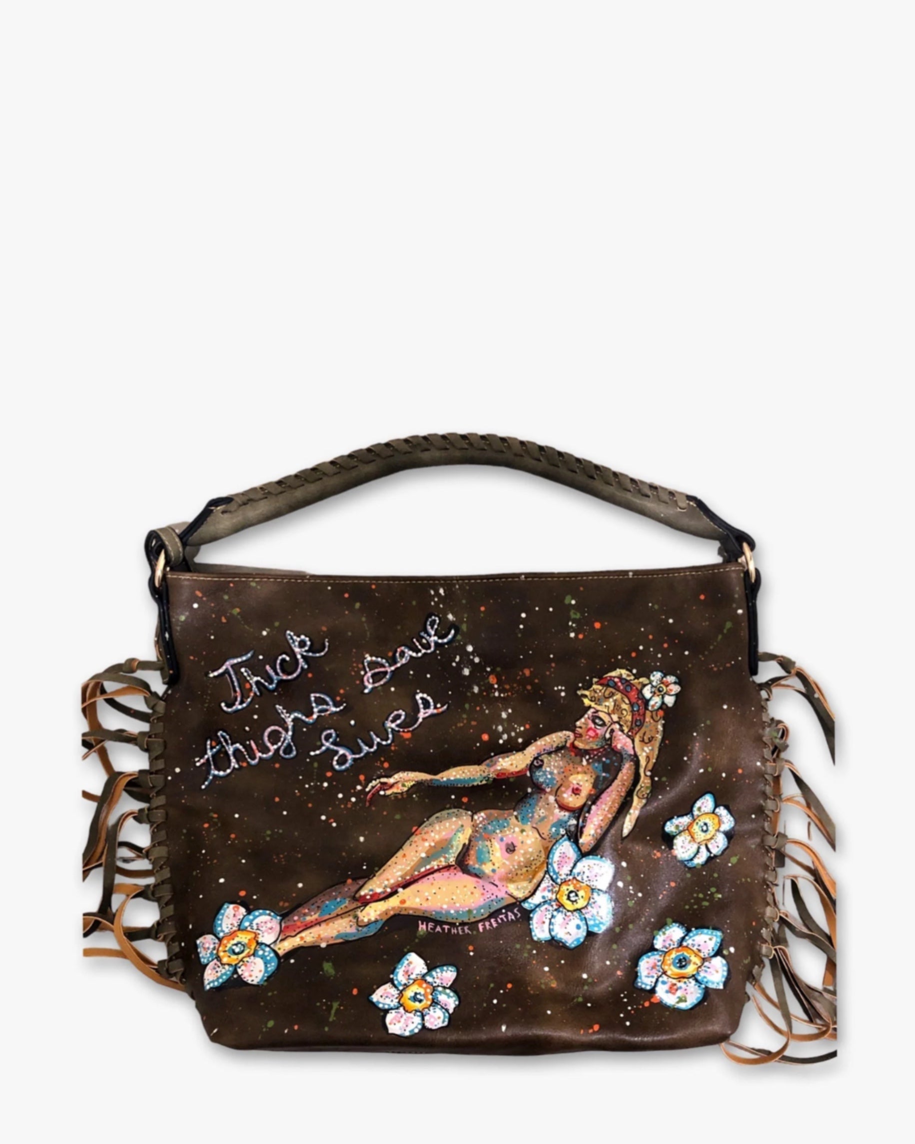 Thick Thighs Save Lives Hand Painted Handbag