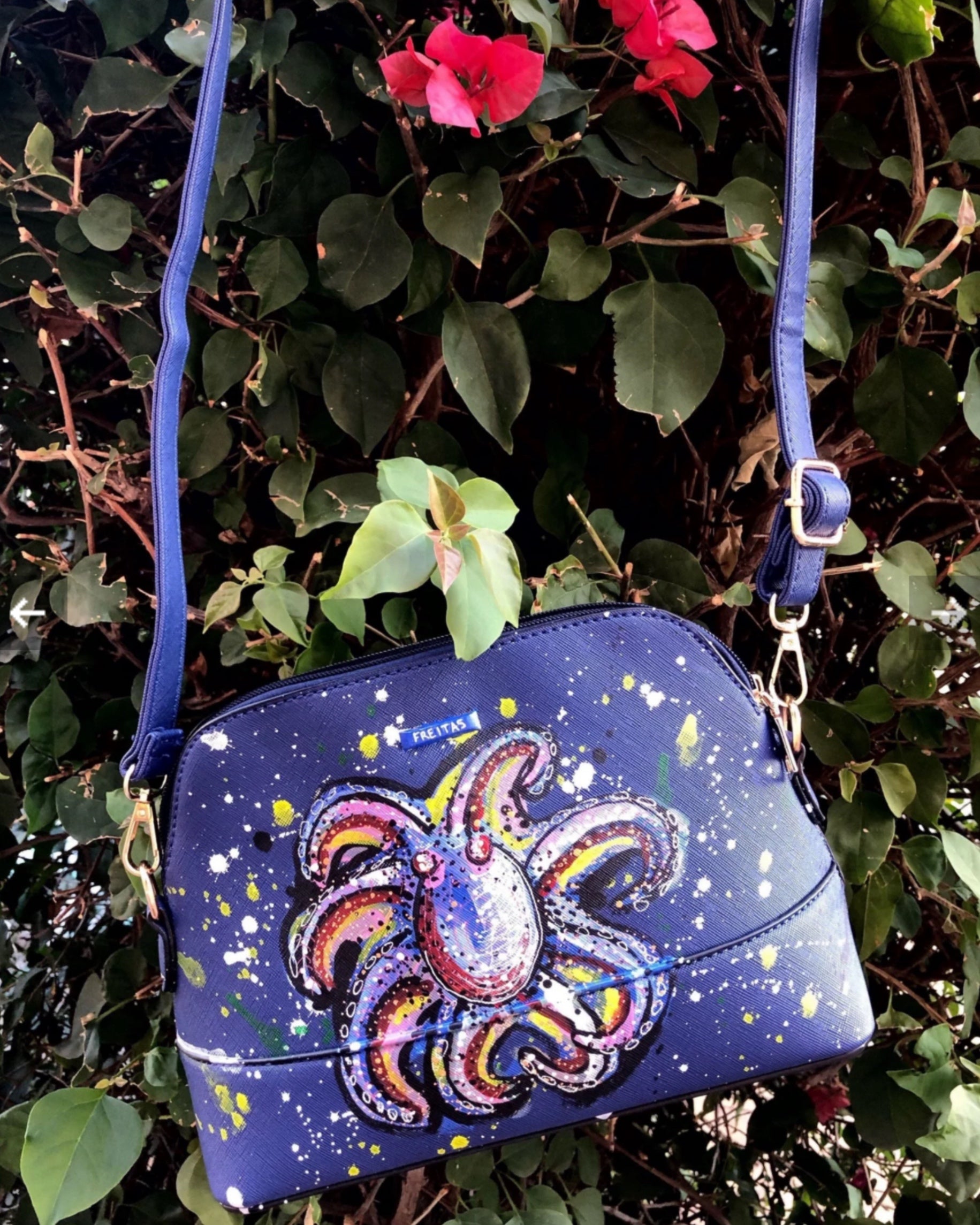 Octopus Hand Painted Crossbody