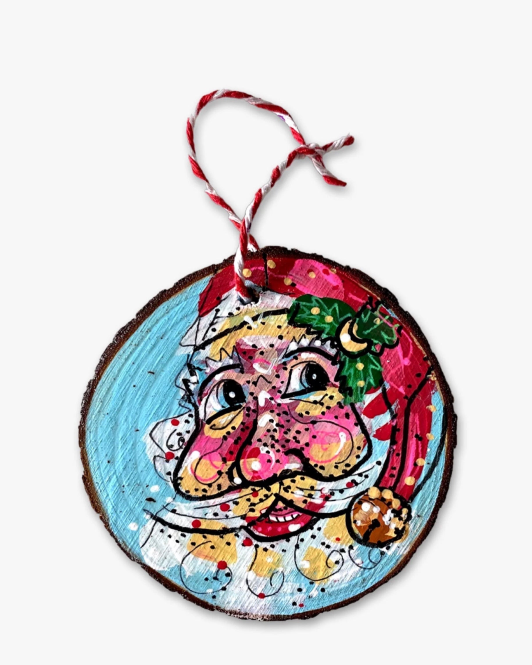 Blue Moon Santa - Hand Painted Ornament