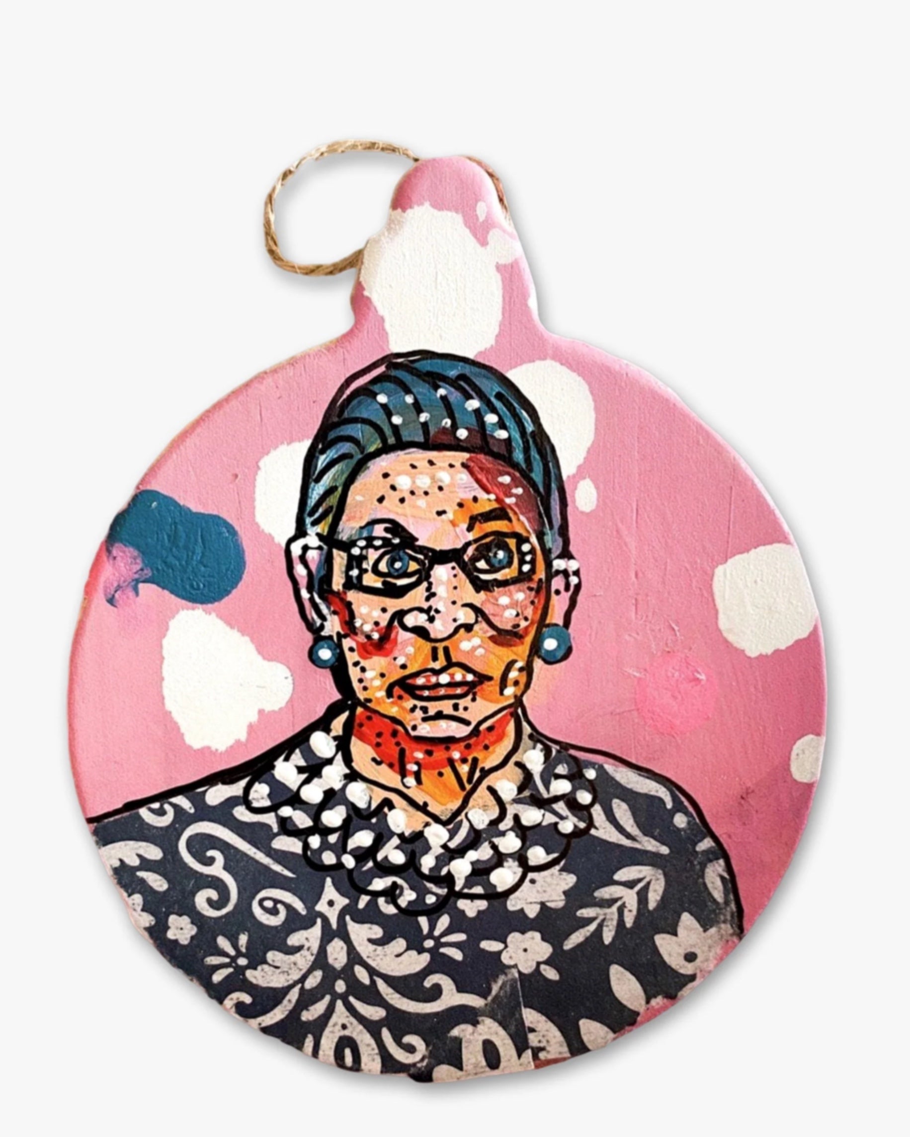 Vintage Pink RBG - Hand Painted Ornament