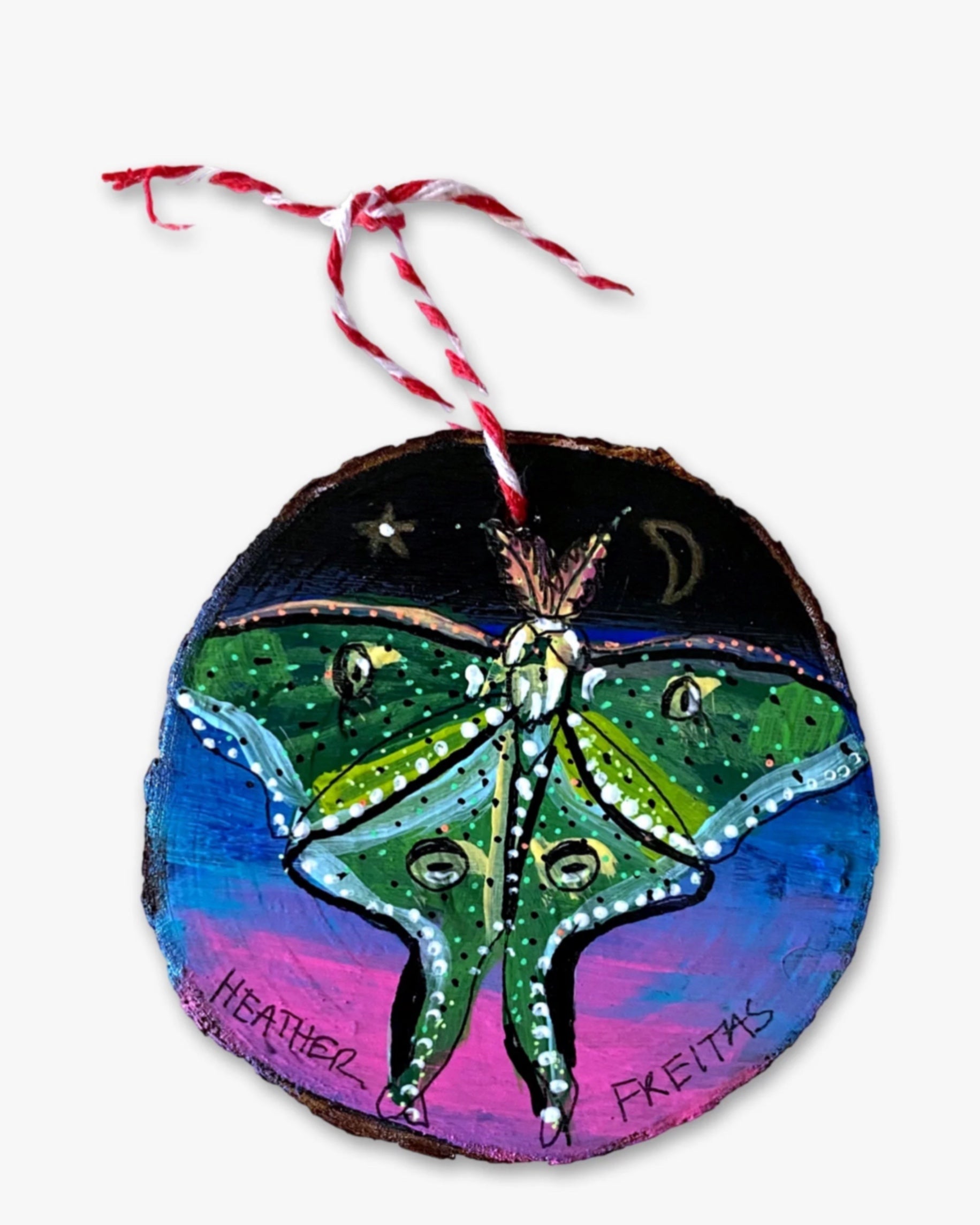 Cat Eye Moth - Hand Painted Ornament