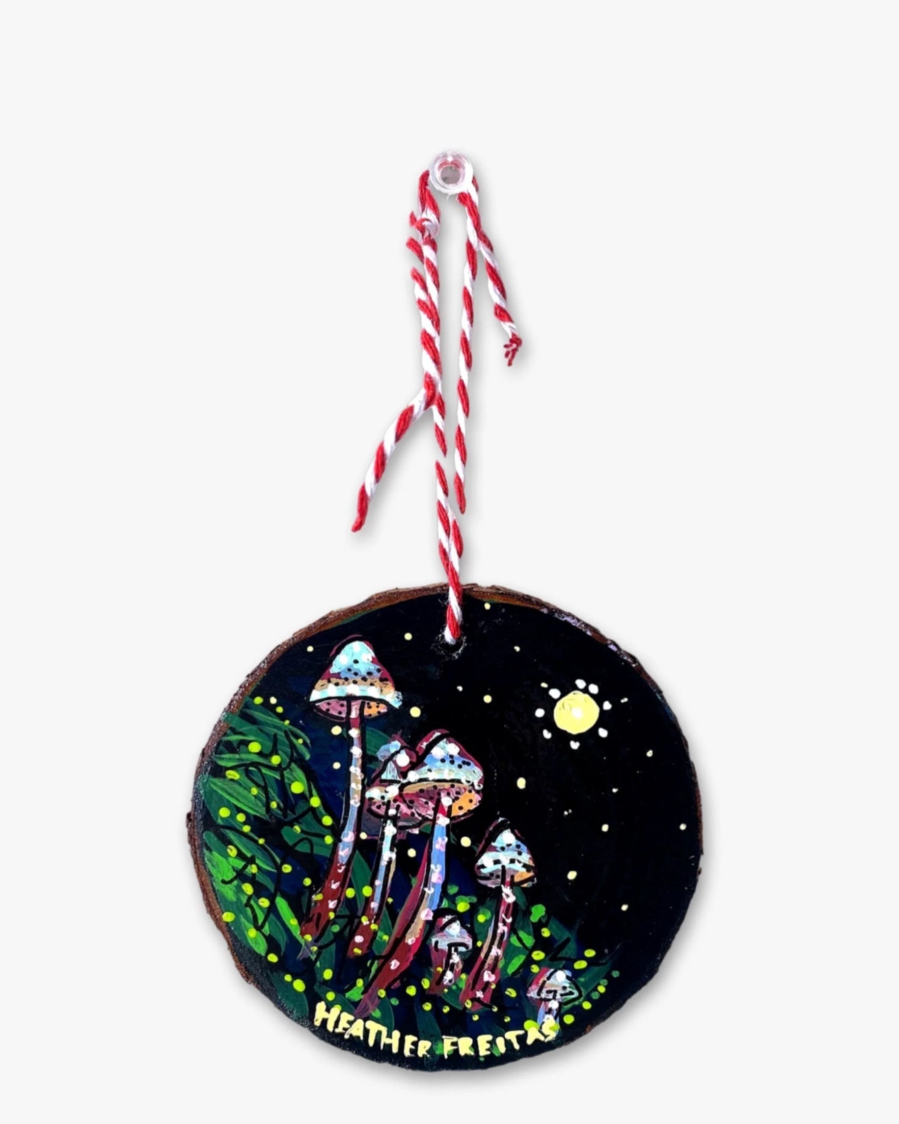 Moonlit Mushrooms - Hand Painted Ornament