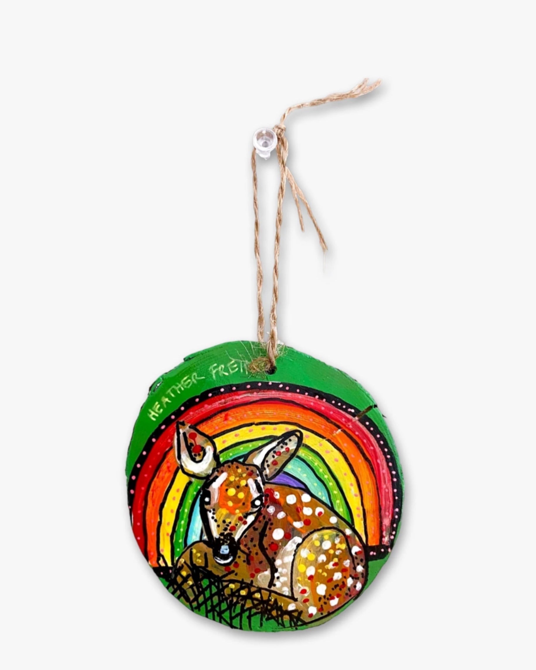 Rainbow Fawn - Hand Painted Ornament