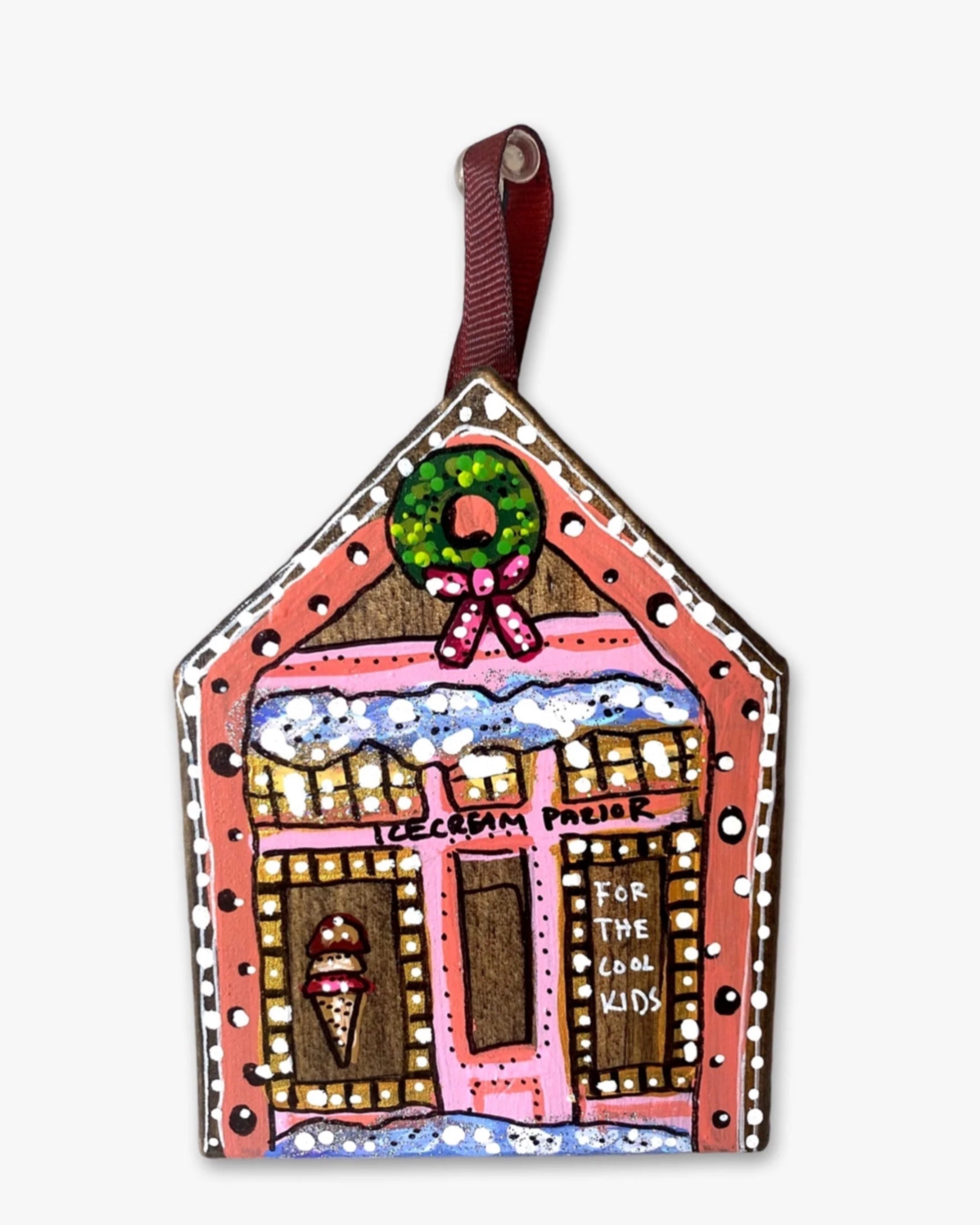 Ice Cream Parlor - Hand Painted Ornament