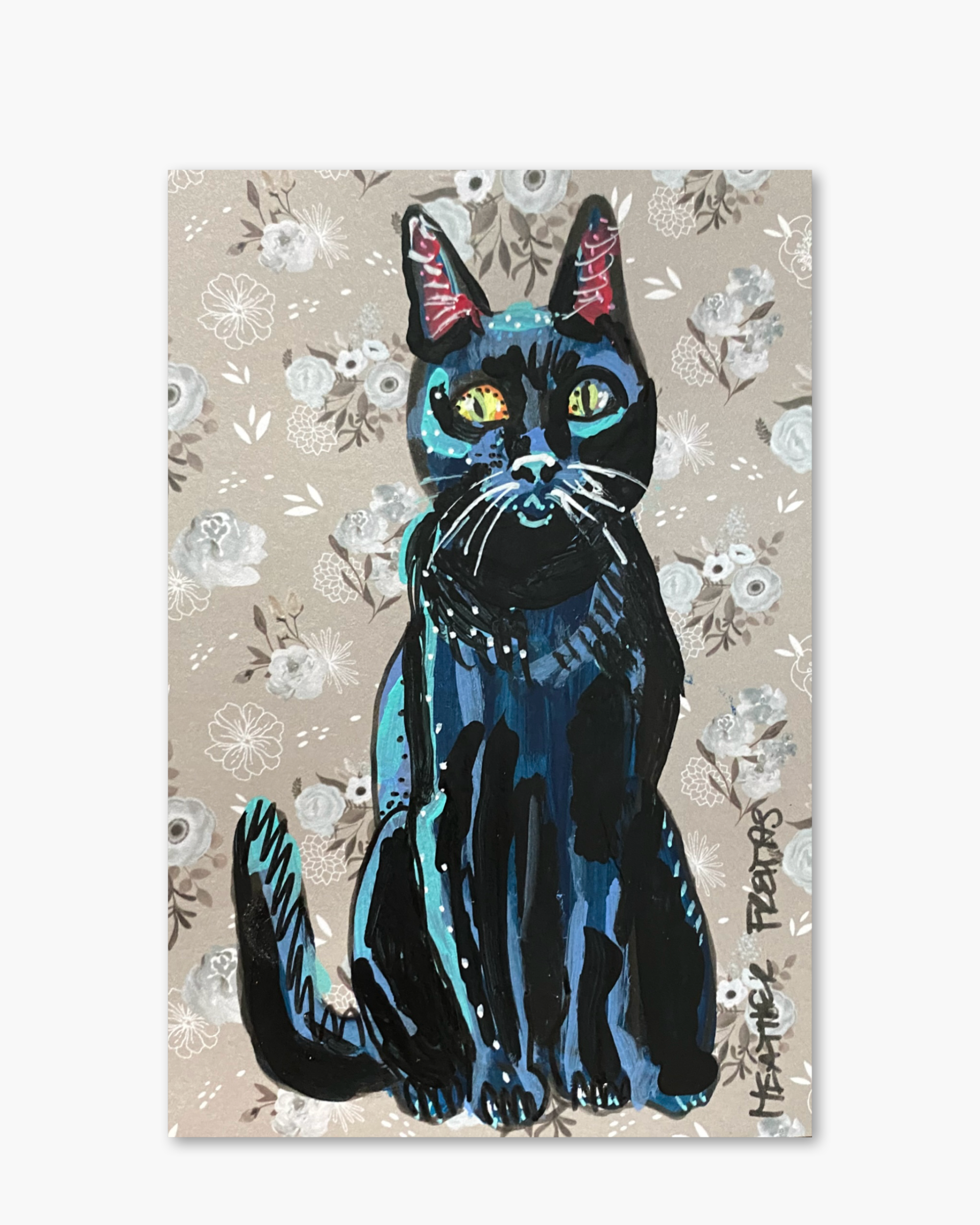 Flora Black Cat ( Original Painting )