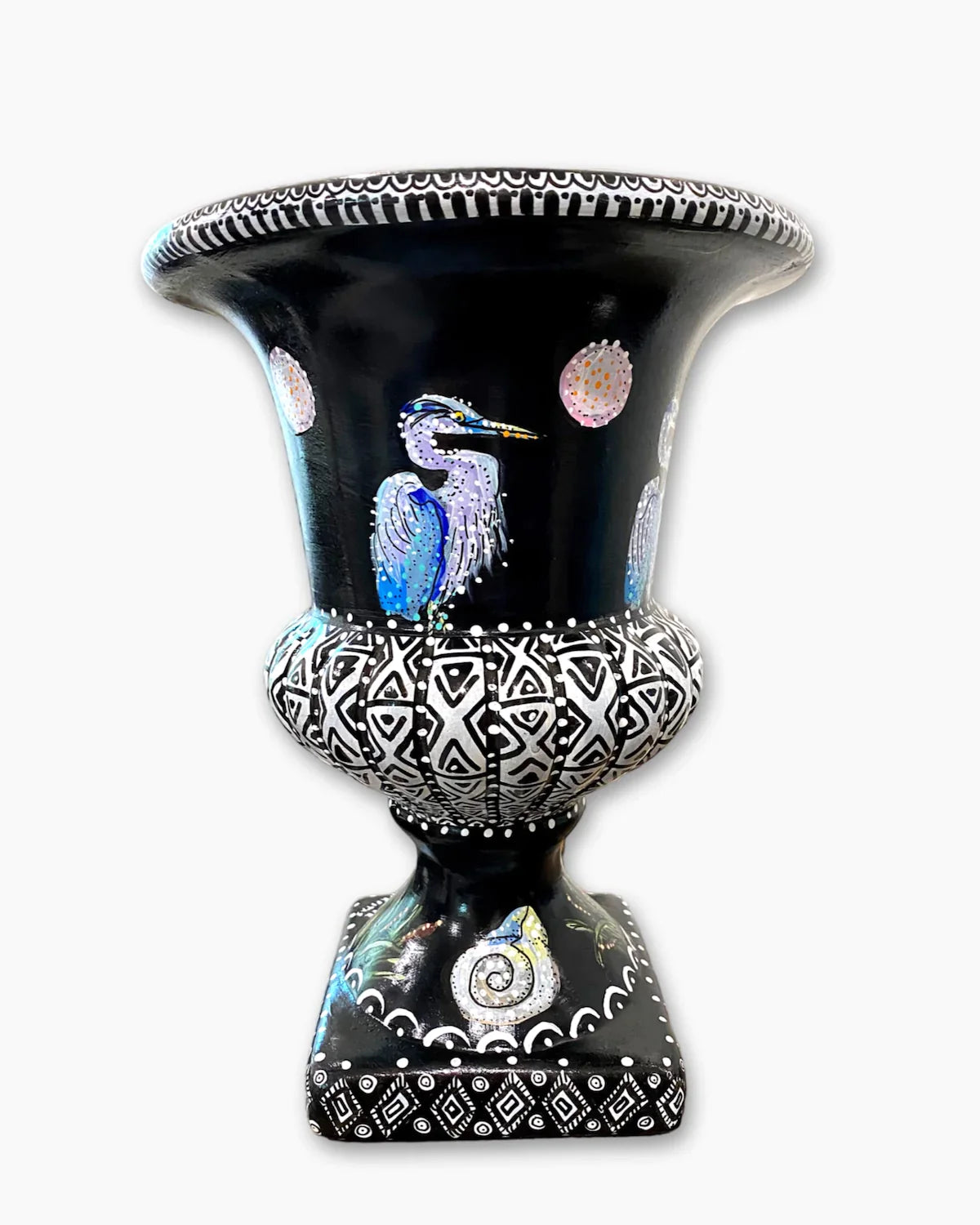 Blue Heron Lakeside Urn - Heather Freitas - fine art home deccor