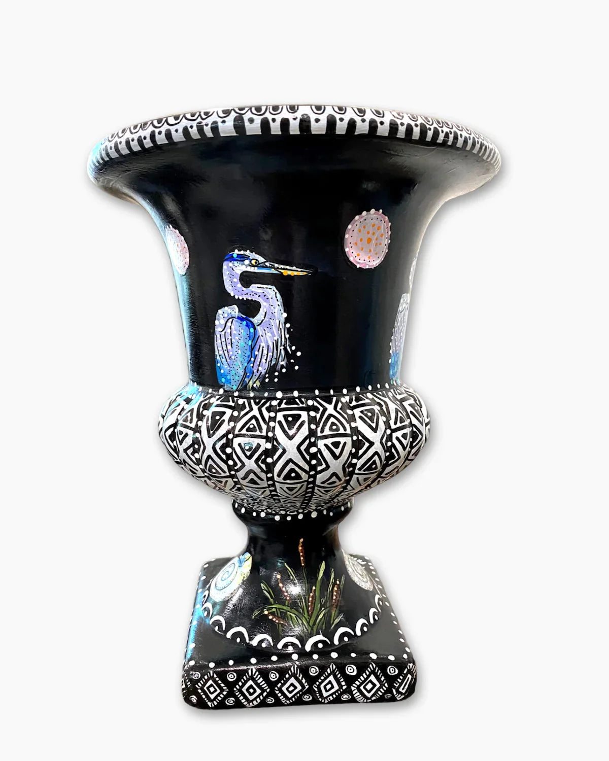 Blue Heron Lakeside Urn - Heather Freitas - fine art home deccor