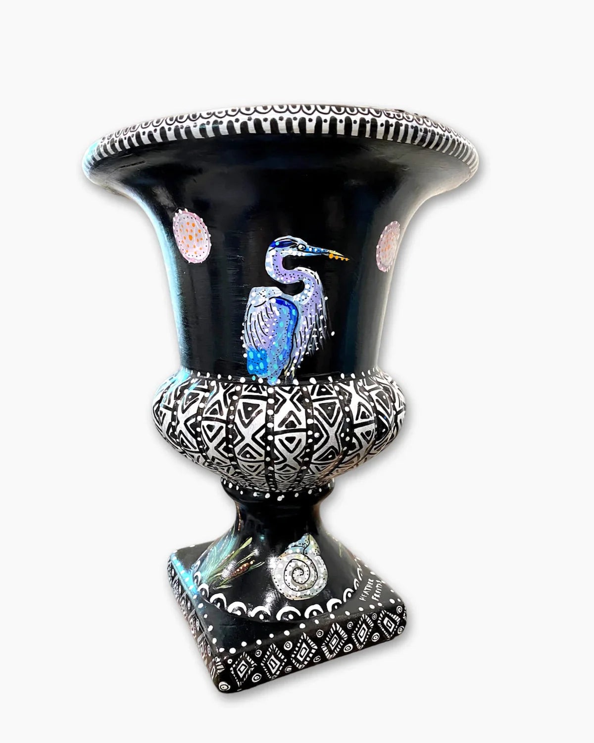 Blue Heron Lakeside Urn - Heather Freitas - fine art home deccor