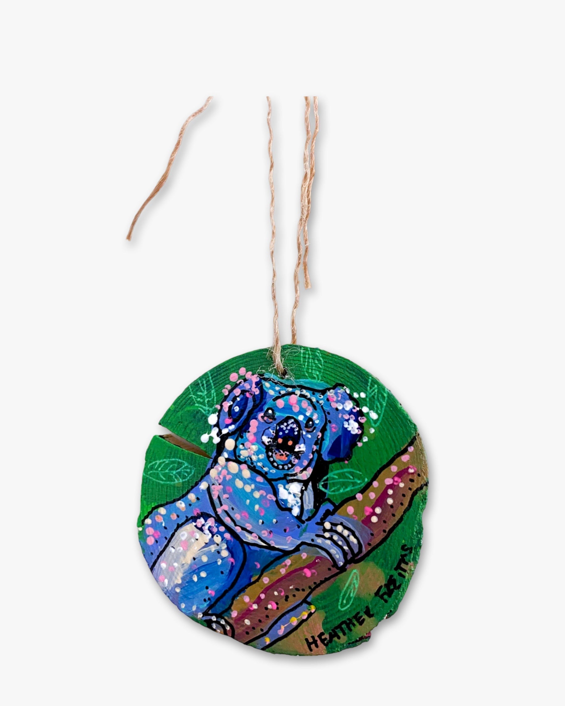 Brisbane- Hand Painted Ornament - Heather Freitas - fine art home deccor