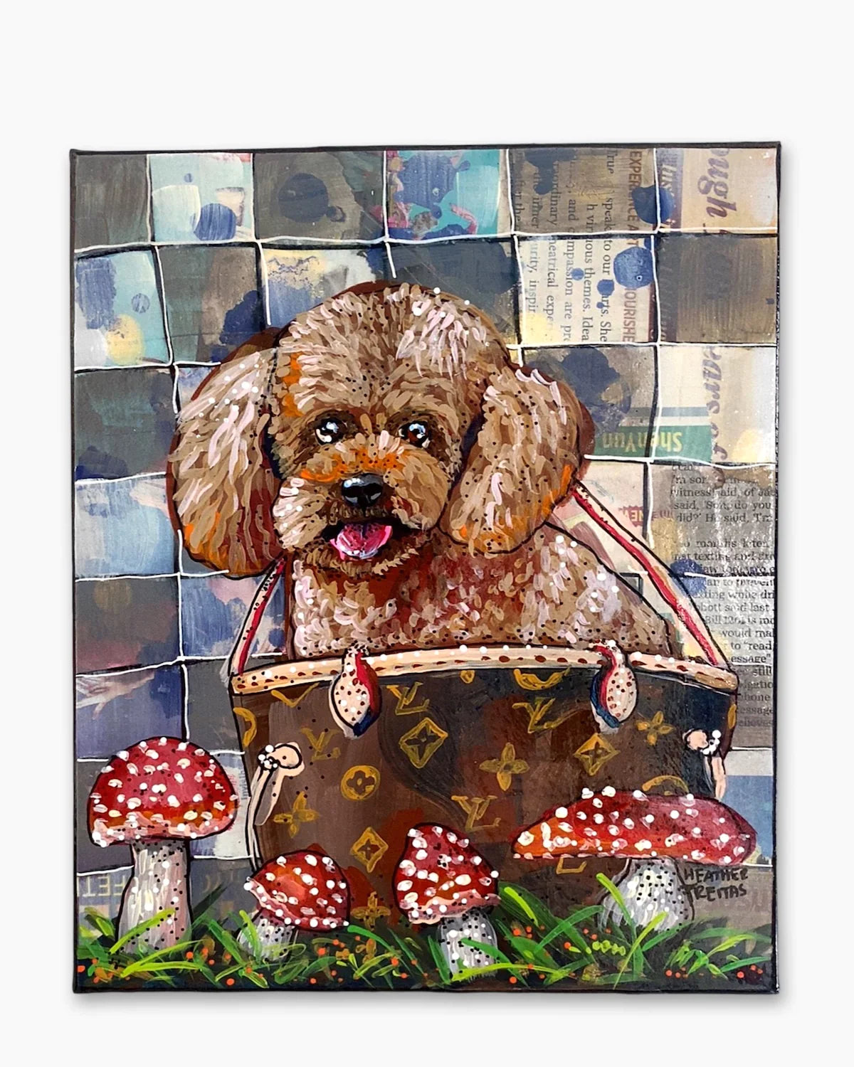 Chocolate Toy Poodle ( Original Painting ) - Heather Freitas - fine art home deccor