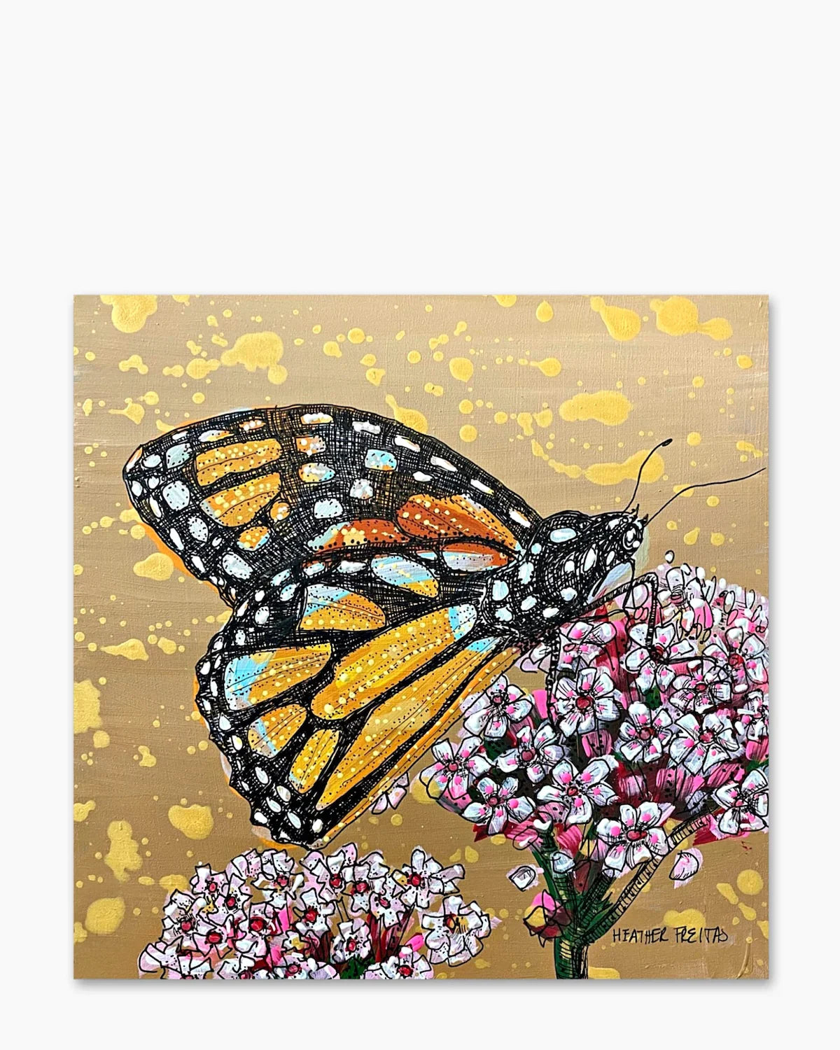 Citrine Monarch ( Original Painting ) - Heather Freitas - fine art home deccor