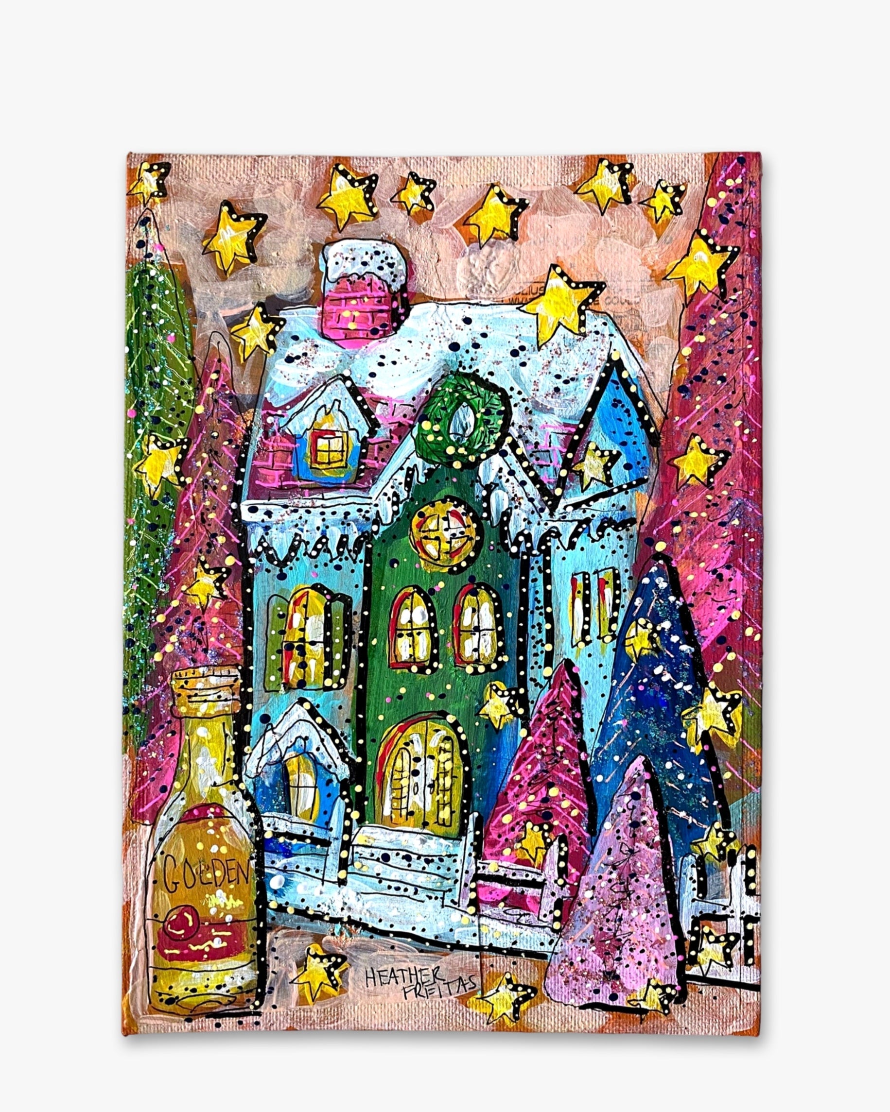 Golden Glitter Winter - Heather Freitas - fine art home deccor