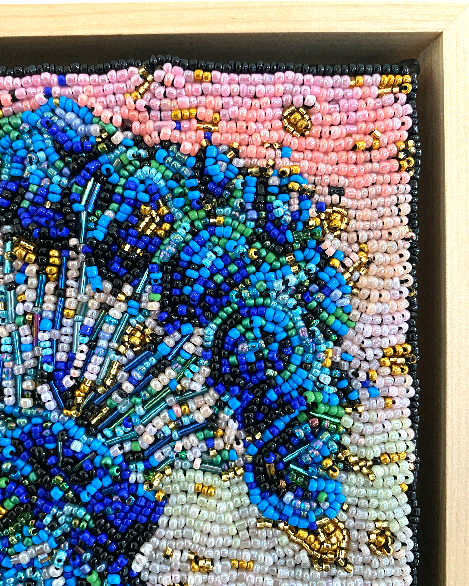 Golden Hour Peacock ( Fully Beaded Artwork ) - Heather Freitas - fine art home deccor