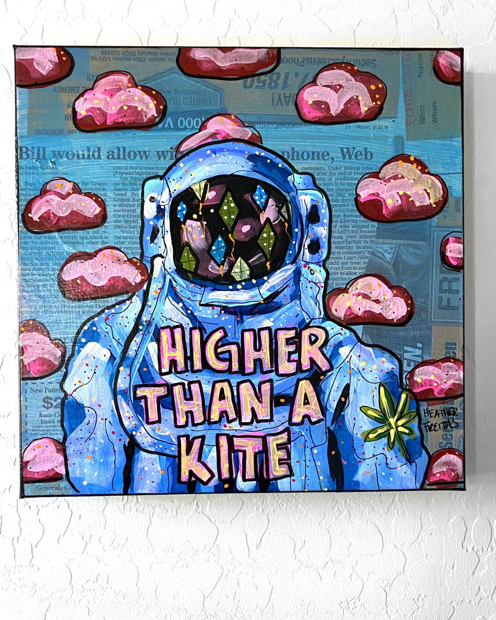 Higher Than A Kite ( Original Painting ) - Heather Freitas - fine art home deccor