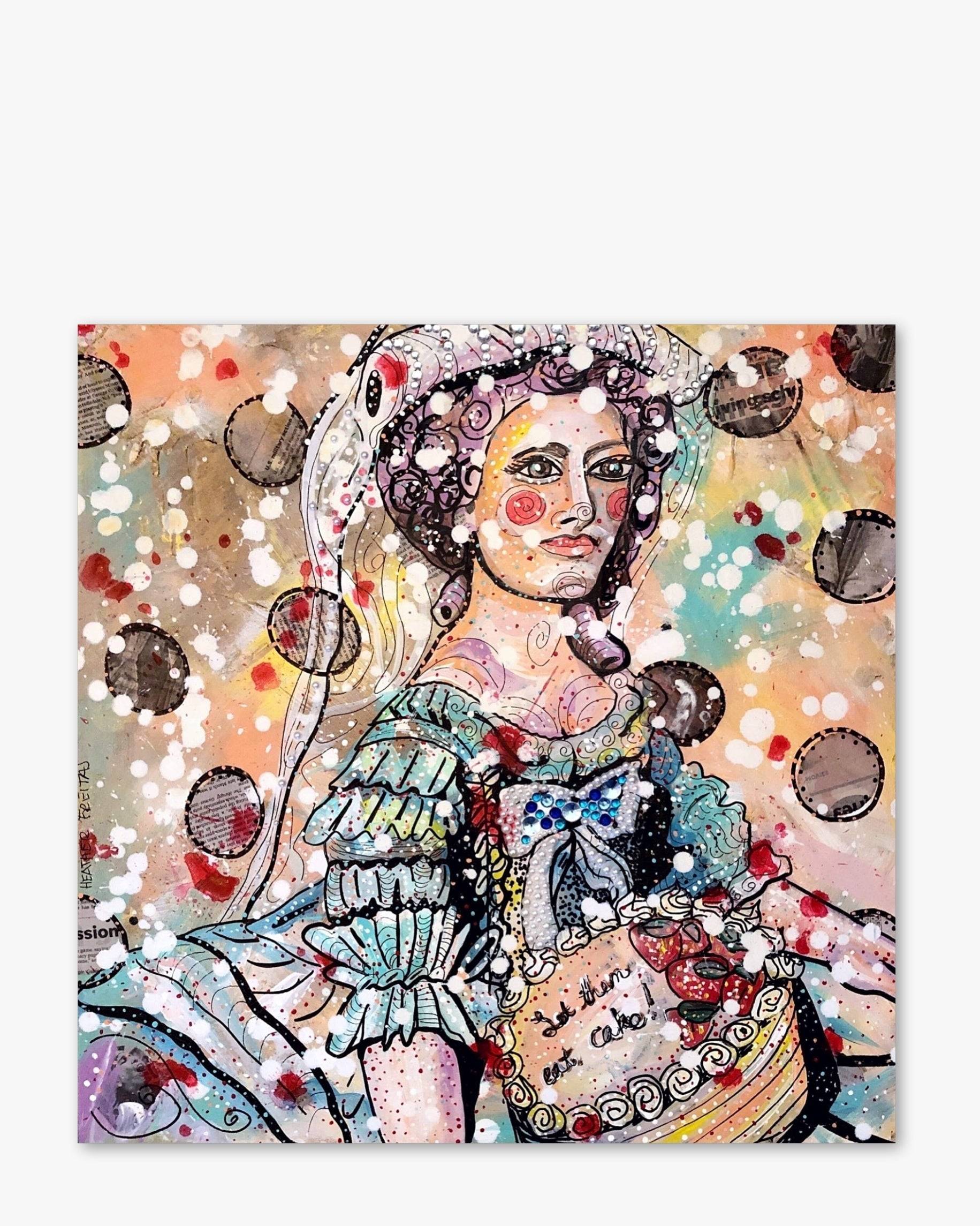 Let Them Eat Cake Marie Antoinette ( Original Painting ) - Heather Freitas - fine art home deccor