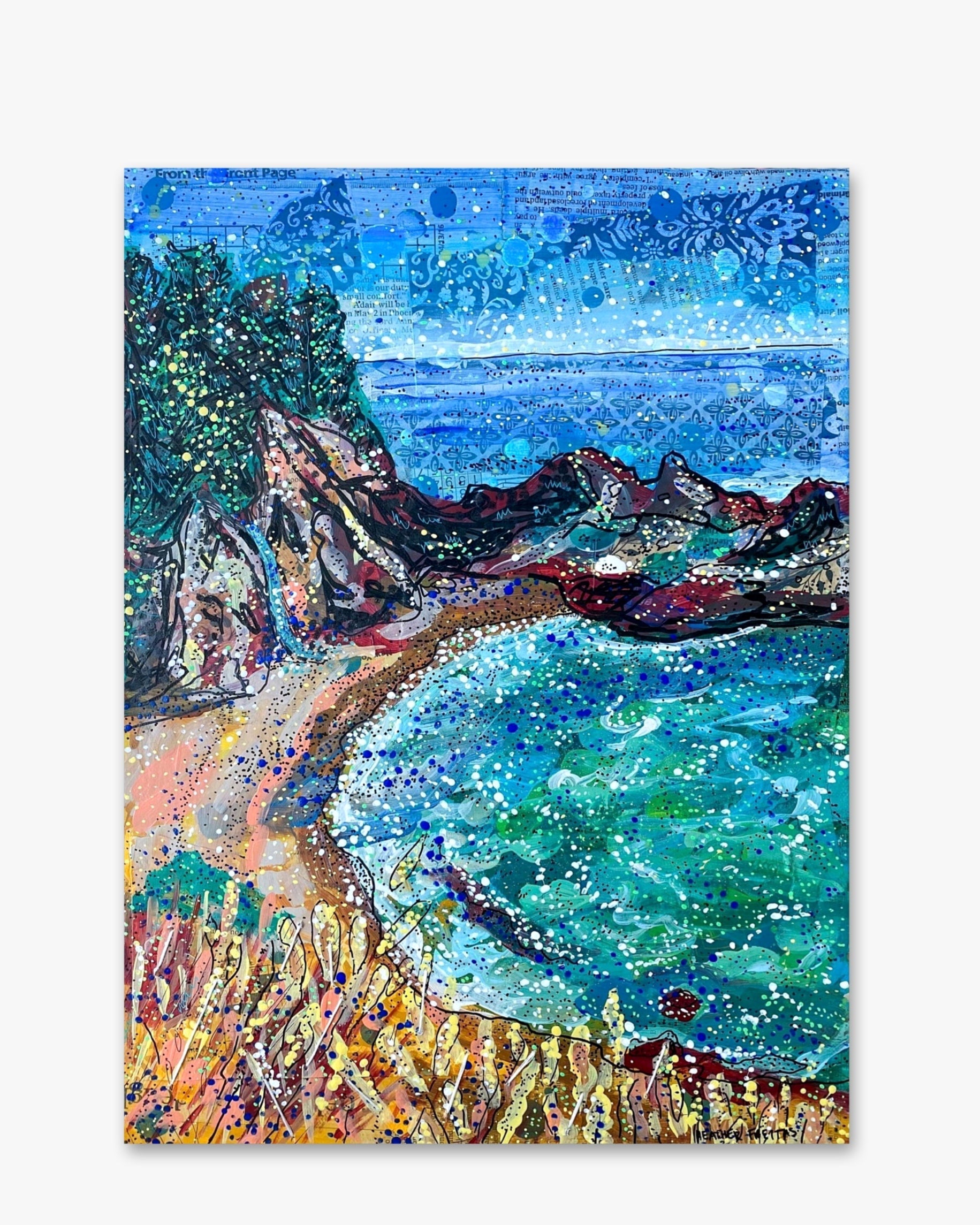 McWay Falls ( Original Painting ) - Heather Freitas - fine art home deccor