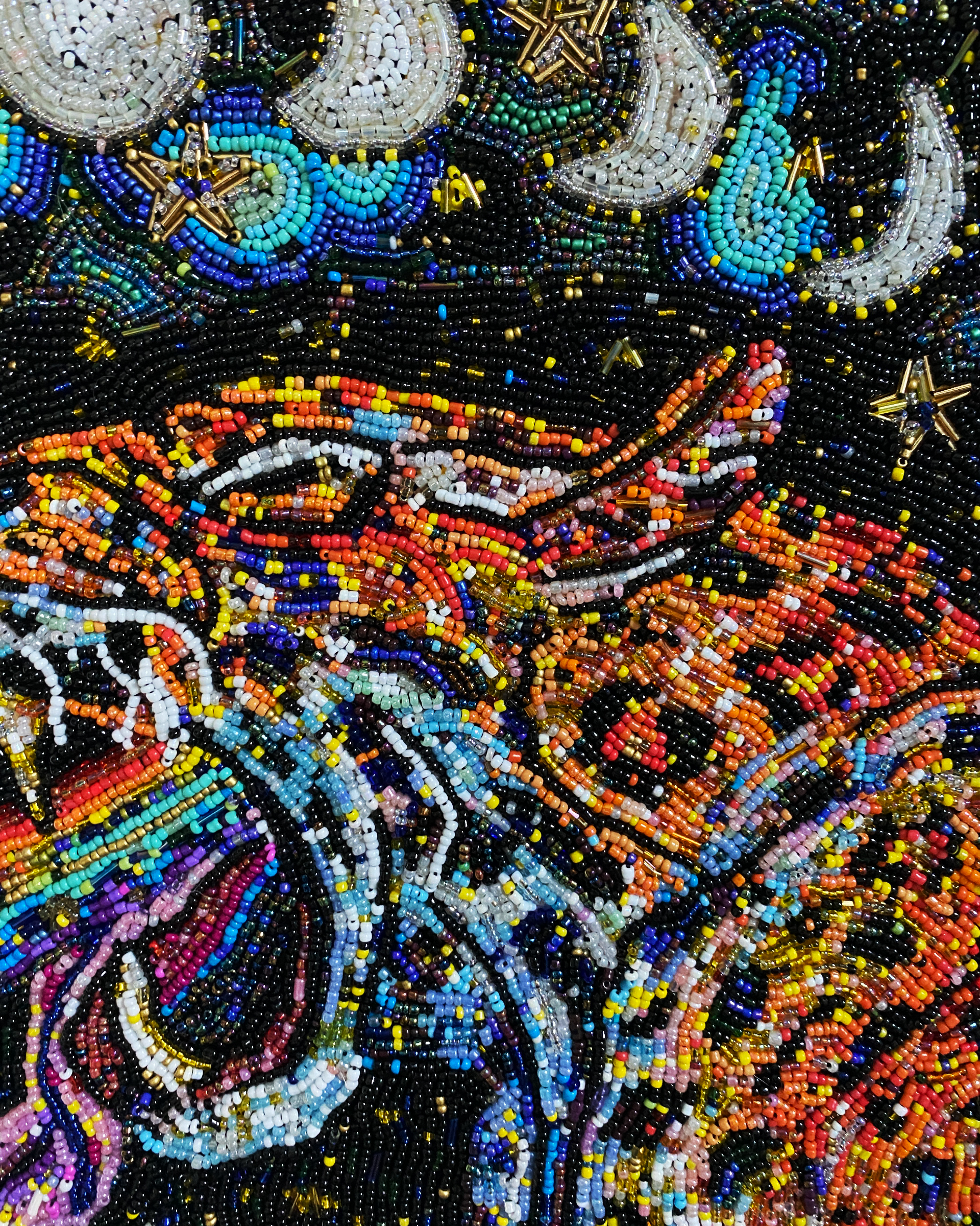 Moon Tides & Rainbow Guide - Fully Beaded Artwork - Heather Freitas 