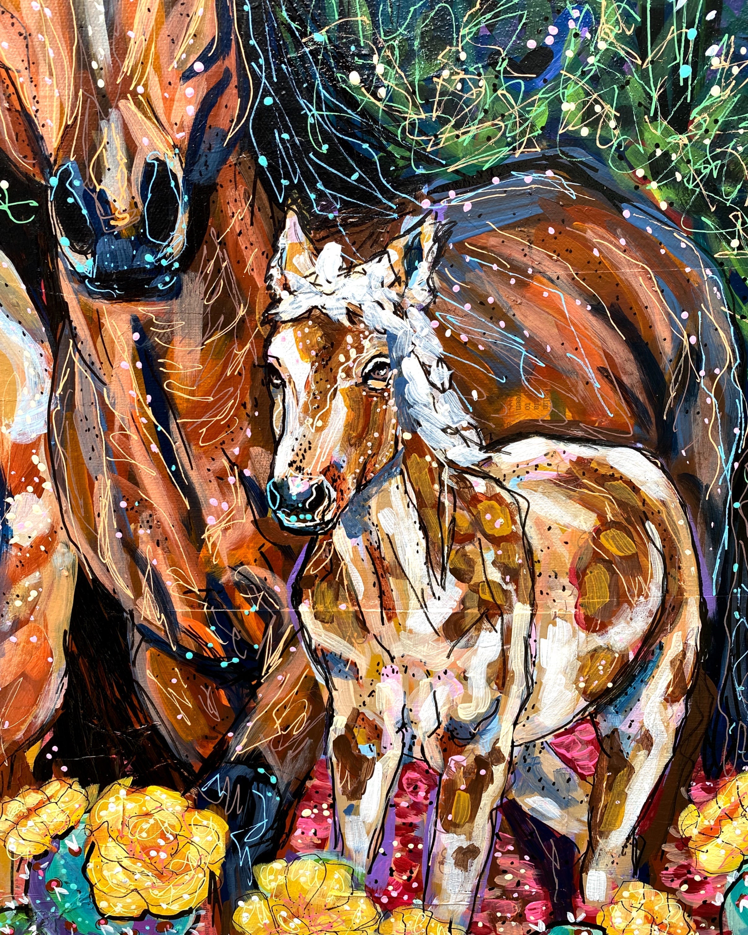 Southwestern Tile & Wild Horses - Heather Freitas 